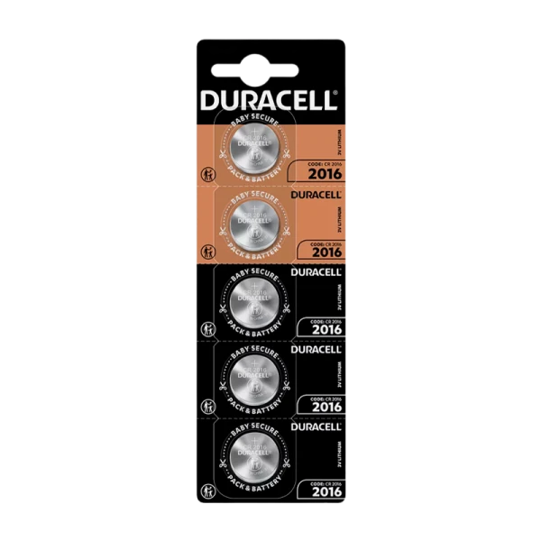 Батарейка Duracell CR2016 BL5 Lithium 3V (5/20/200)