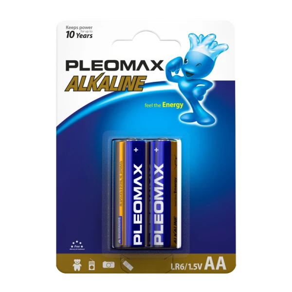 Батарейка Pleomax LR6 AA BL2 Alkaline 1.5V (2/20/400/14400)