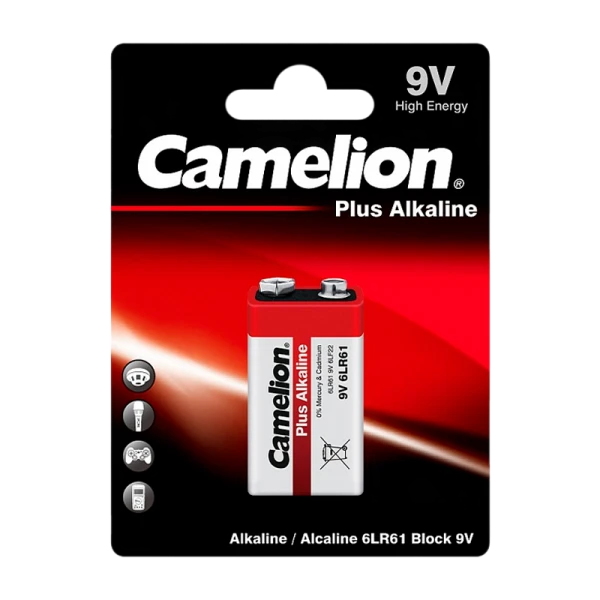 Батарейка Camelion Plus Крона 6LR61 BL1 Alkaline 9V (1/12/192)