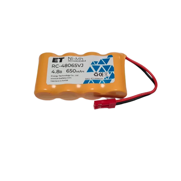 Аккумулятор ET RC-48065VJ BL1 4.8V, 650mАh, Ni-Mh, 4H-2/3AA650, JST