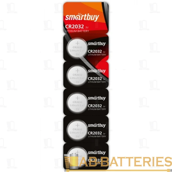 Батарейка Smartbuy CR2032 BL5 Lithium 3V (5/100/4000)