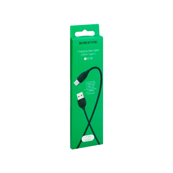 Кабель Borofone BX19 USB (m)-Type-C (m) 1.0м 3.0A ПВХ черный (1/648)
