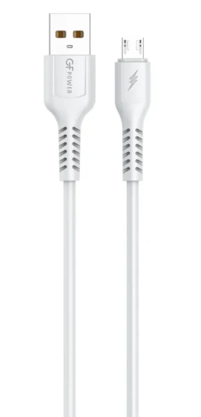 Кабель GFPower 42M USB (m)-microUSB (m) 1.0м 2.4A TPE белый (1/200/800)