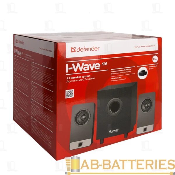 Колонки 2.1 Defender S16 16W Jack 3.5mm черный (1/8)