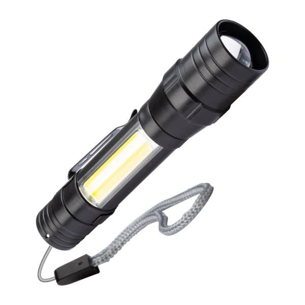 *Фонарь универсальный Космос 113Lit 5W LED+COB от аккумулятора IP53 3 режима+ZOOM черный (1/72/144) 