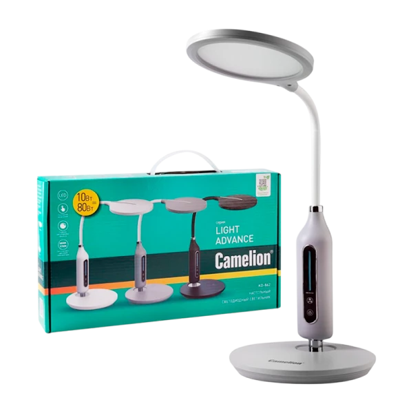 Светильник настольный Camelion KD-862 10W IP20 на основании сенс. серый (1/6)