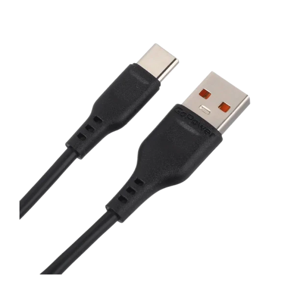 *Кабель GoPower GP01T USB (m)-Type-C (m) 1.0м 2.4A ПВХ черный (1/200/800) 