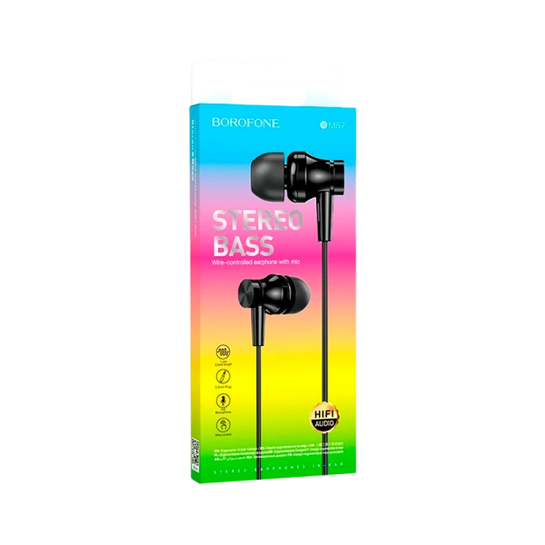 Наушники внутриканальные Borofone BM67 с микр. черный (1/76/304)