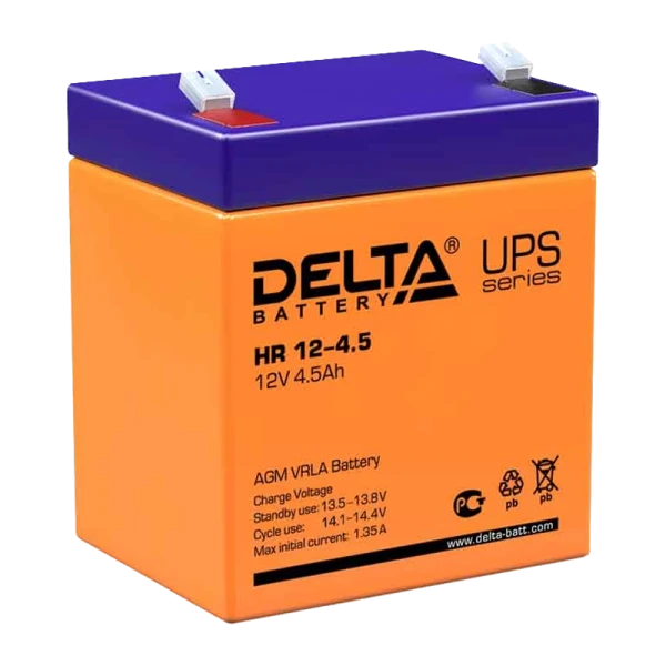 Аккумулятор свинцово-кислотный Delta HR 12-4.5 12V 4.5Ah (1/10)