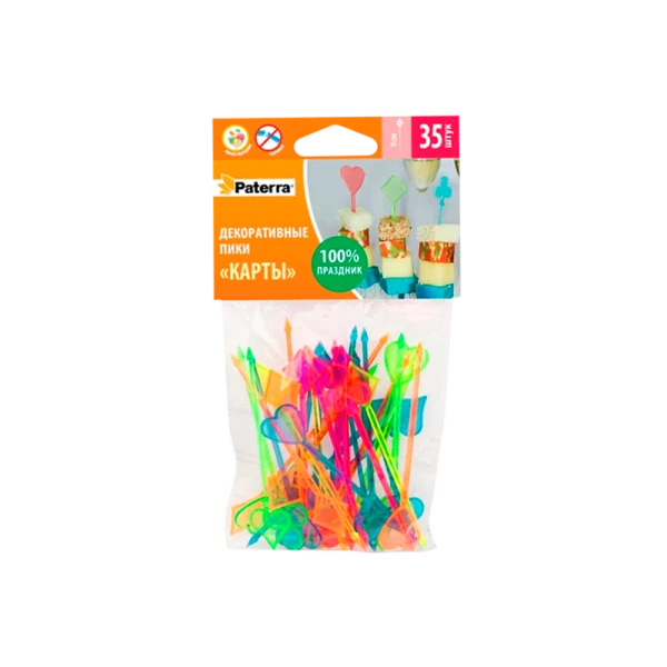 Декоративные пики Paterra "КАРТЫ" 90 мм 35шт в упаковке (1/100)