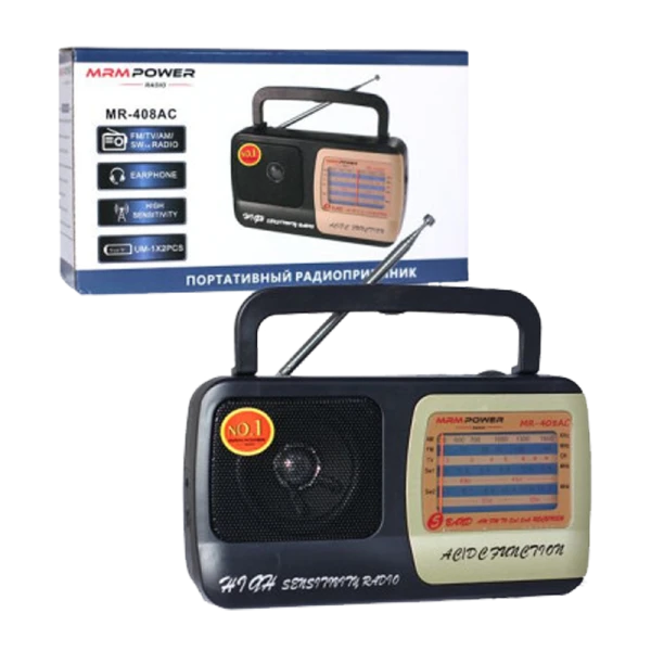 Радиоприемник MRM-Power MR-408AC пластик Jack3.5 черный (1/40)
