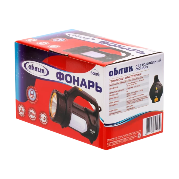 фонарь&nbsp;&nbsp;Облик 6009 акк. 3W+12LED