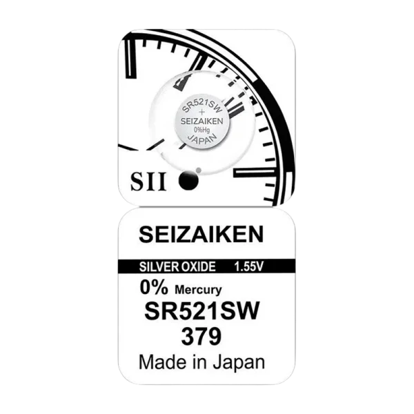 Батарейка SEIZAIKEN 379 (SR521SW) Silver Oxide 1.55V (1/10/100/1000)