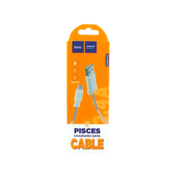 Кабель HOCO X24 USB (m)-microUSB (m) 1.0м 2.4A TPE белый (1/31/310)
