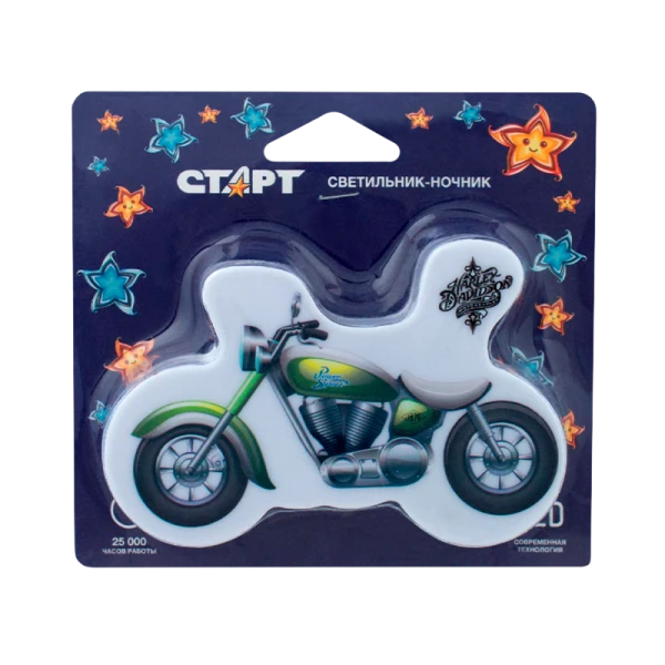 Ночник Старт "Мотоцикл" NL 3LED зеленый (60/240)