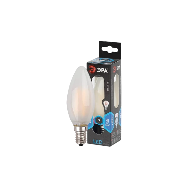 Лампа светодиодная ЭРА B35 E14 7W 4000К 170-265V свеча Frozed матовая (1/10/100)