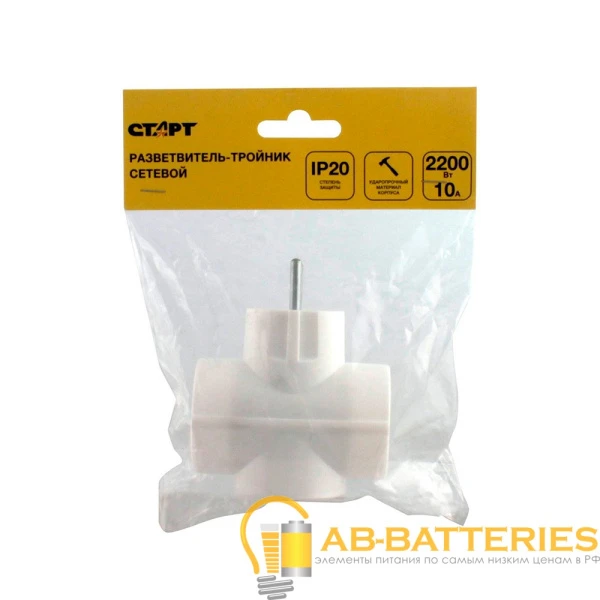 Разветвитель Vikey ТС.3-1з 3р.С/З 16A белый