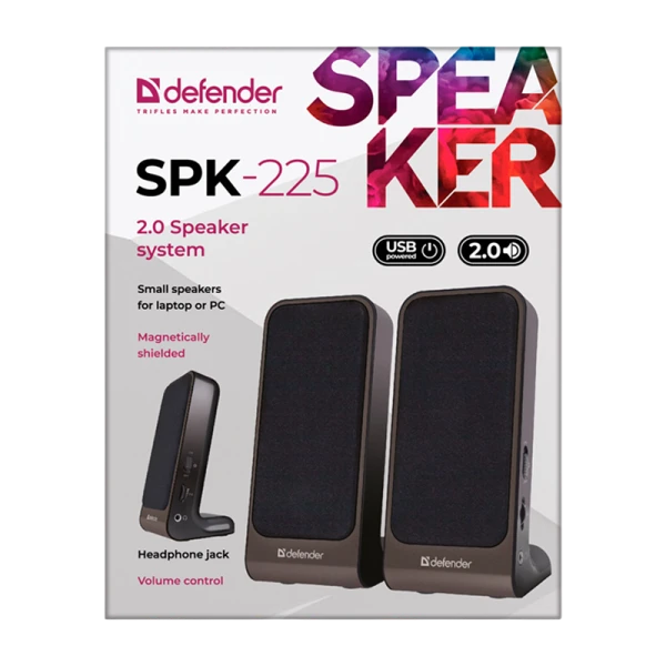 Колонки 2.0 Defender SPK-225 4W USB черный (1/60)