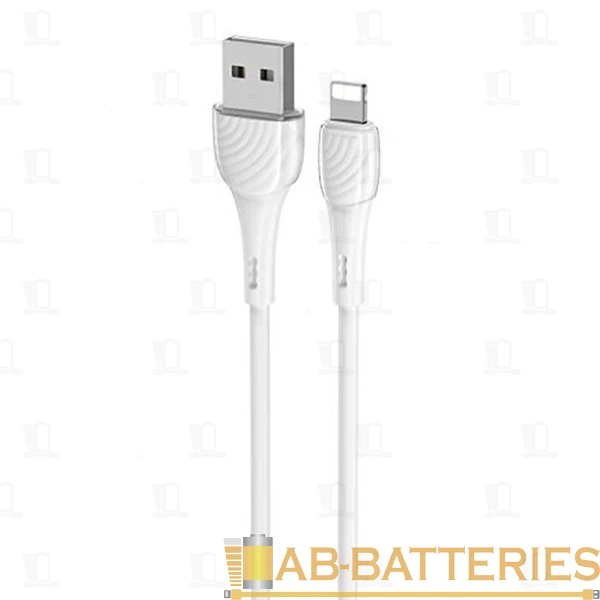 Кабель HOCO X49 USB (m)-Lightning (m) 1.0м 2.4A силикон белый (1/31/310)