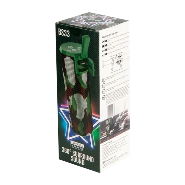 Портативная колонка HOCO BS33 bluetooth 5.0 IPX5 microSD камуфляж (1/30)