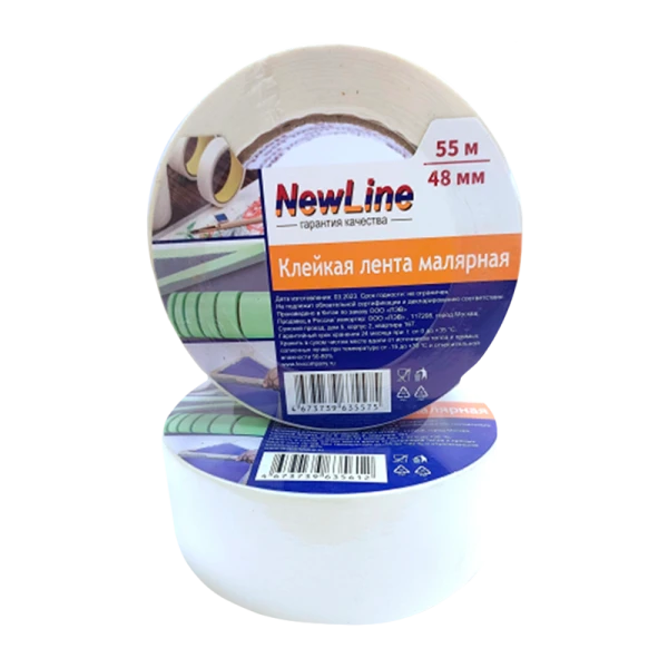 Скотч NewLine 48мм*70м 150мкм малярный (1/36)