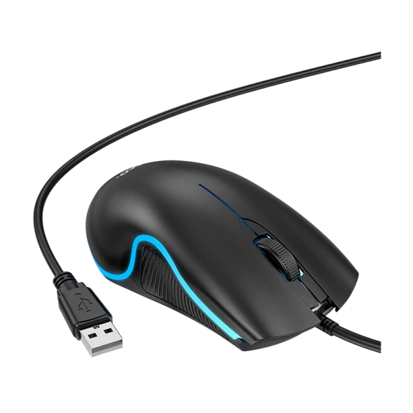 Мышь проводная HOCO GM19 классическая USB черный (1/11/110)
