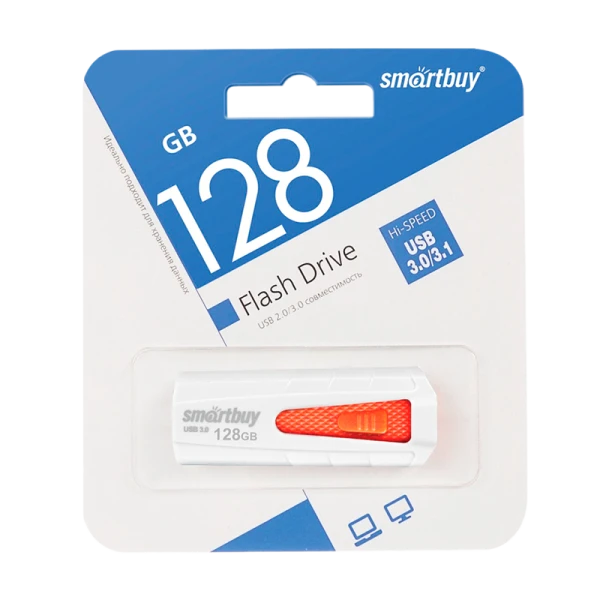 Флеш-накопитель Smartbuy Iron 128GB USB3.0 пластик белый красный
