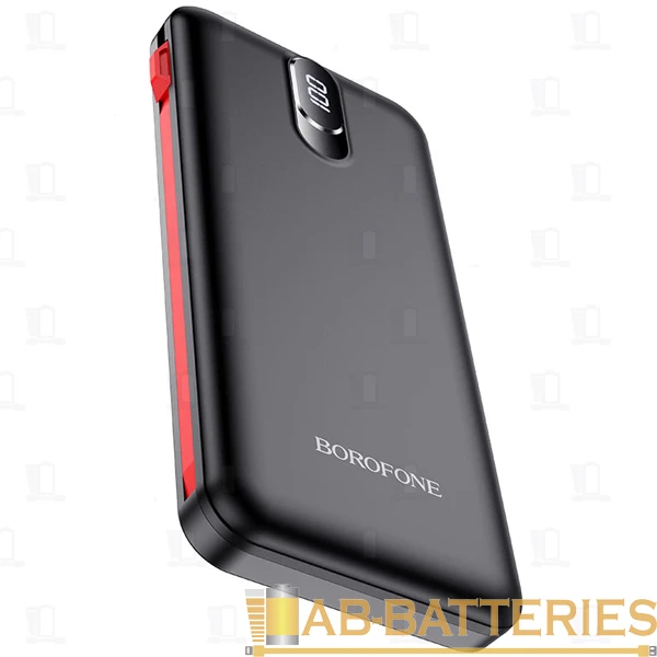 Внешний аккумулятор Borofone BJ2 10000mAh 2.0A 2USB/Type-C с кабелем Lightning/Type-C/Micro черный (