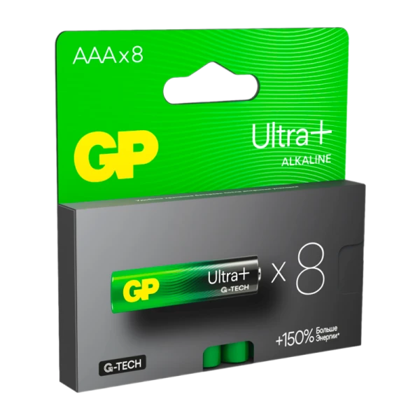 Батарейка GP ULTRA PLUS G-tech LR03 AAA BL8 Alkaline 1.5V (8/96/768)