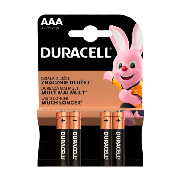 Батарейка Duracell Basic LR03 AAA BL4 UPACK48 Alkaline 1.5V (48/192/29184)