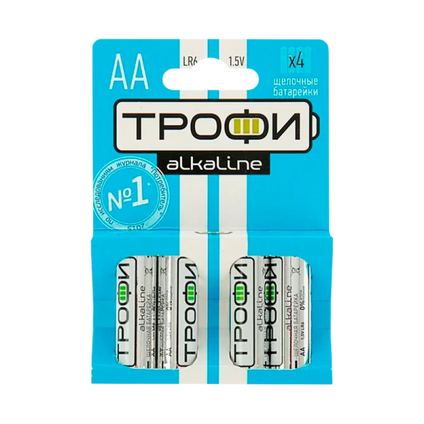 Батарейка Трофи LR6 AA BL4 Alkaline 1.5V (4/40/640/20480)
