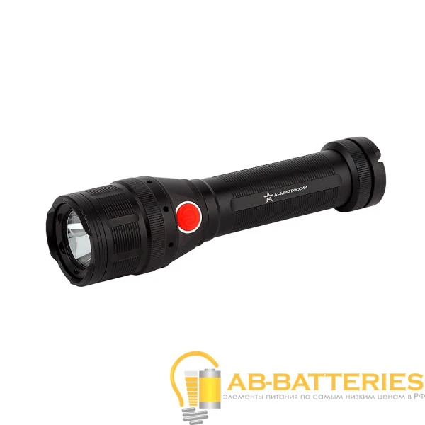 Фонарь универсальный ЭРА MB-902 АРМИЯ РОССИИ 5W 1LED+COB от батареек черный (1/10/20)