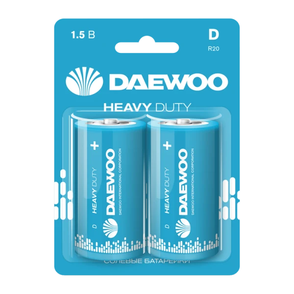 Батарейка Daewoo R20 D BL2 Heavy Duty 1.5V (2/12/96)