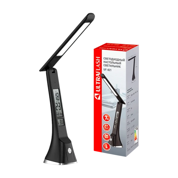 Светильник настольный Ultraflash UF-821 7W 230V на основании 3 цв. черный