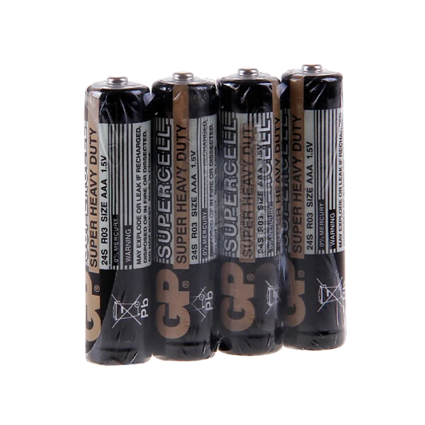 Батарейка GP Supercell R03 AAA Shrink 4 Heavy Duty 1.5V (4/40/200/1000)