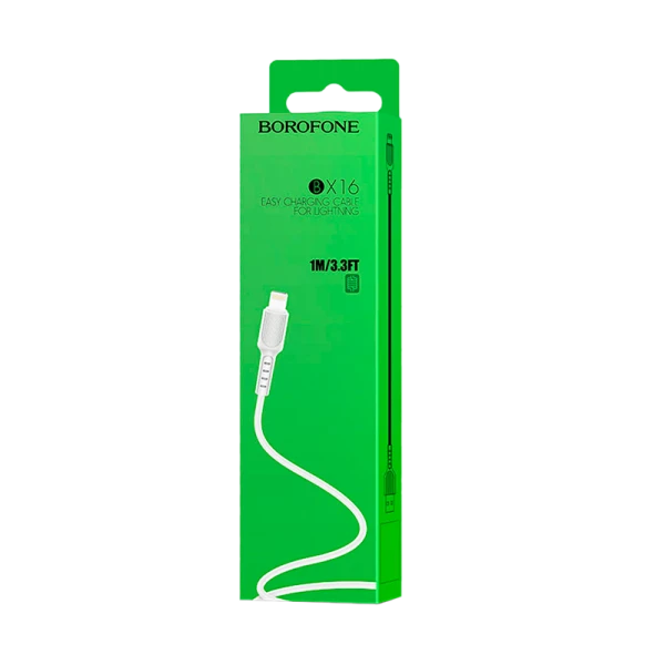 Кабель Borofone BX16 USB (m)-Lightning (m) 1.0м 2.4A ПВХ белый (1/648)