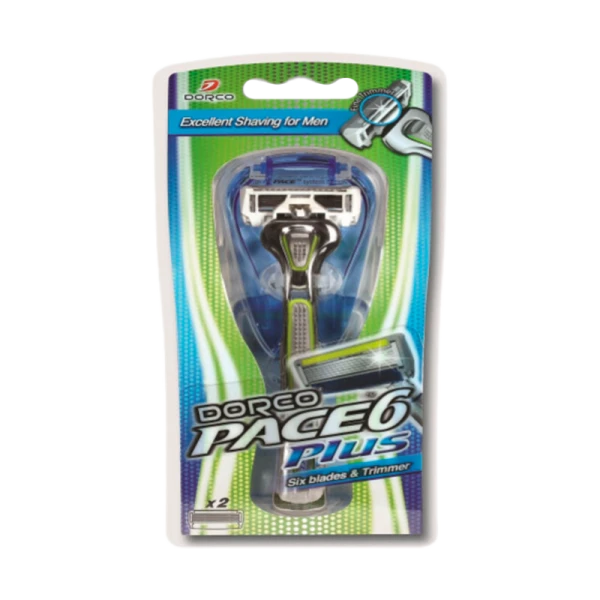 Бритва DORCO PACE 6 Plus SXA 5002 6 лезвий + триммер пластиковая ручка (станок+ 2зап.) (1/6)