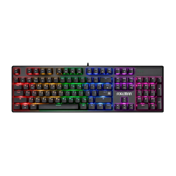 Клавиатура проводная Defender GK-302 AXEMAN игровая USB механическая черный (1/20)