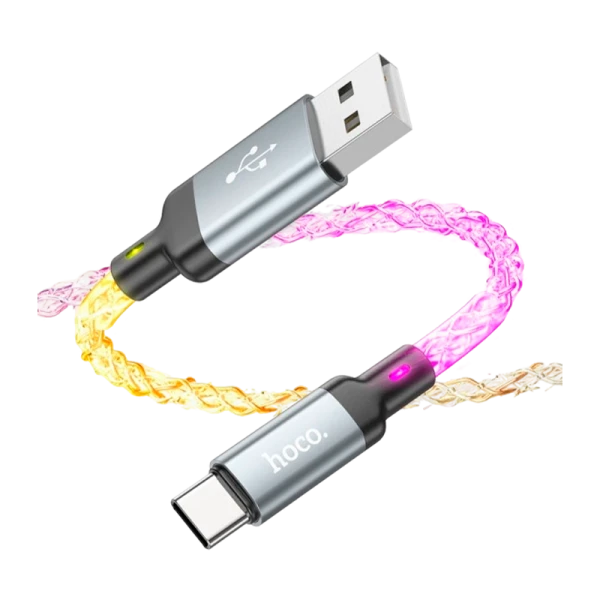 Кабель HOCO U112 USB (m)-Type-C (m) 1.0м 2.4A ПВХ серый (1/22/220)