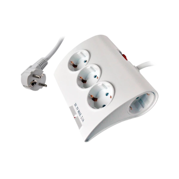 Удлинитель Старт S 5р.С/З 16A 1.5м с выкл. 2USB IP20 белый (1/20)