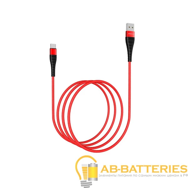 Кабель Borofone BX32 USB (m)-Type-C (m) 1.0м 2.4A нейлон красный (1/360)