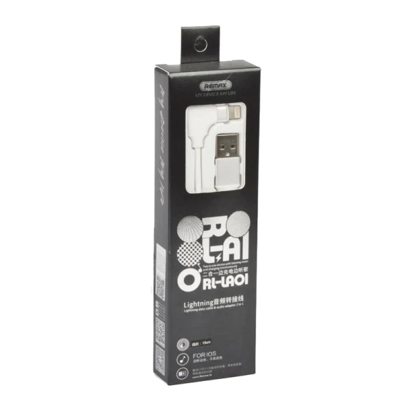 USB кабель REMAX RL-LA01&nbsp;&nbsp;(IPhone 5/6/7/SE) (15CM, 2.1A) Белый