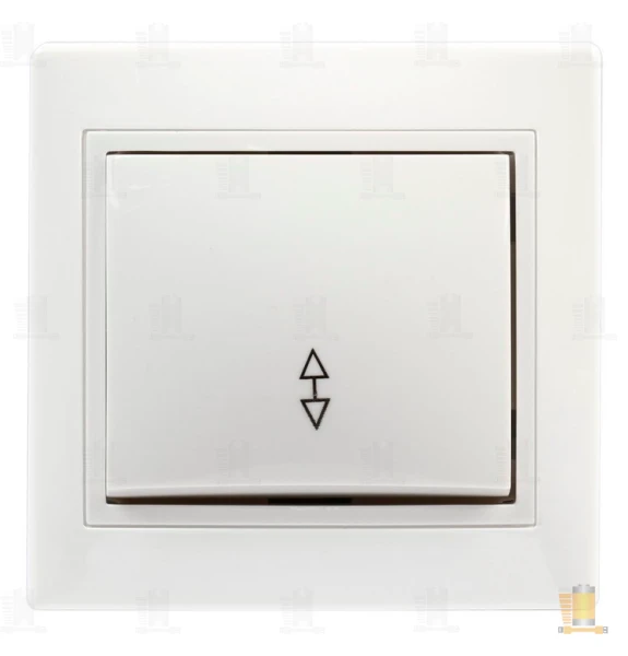 Выключатель Smartbuy проходной 1-клавишный 10А белый, керамика "Венера"