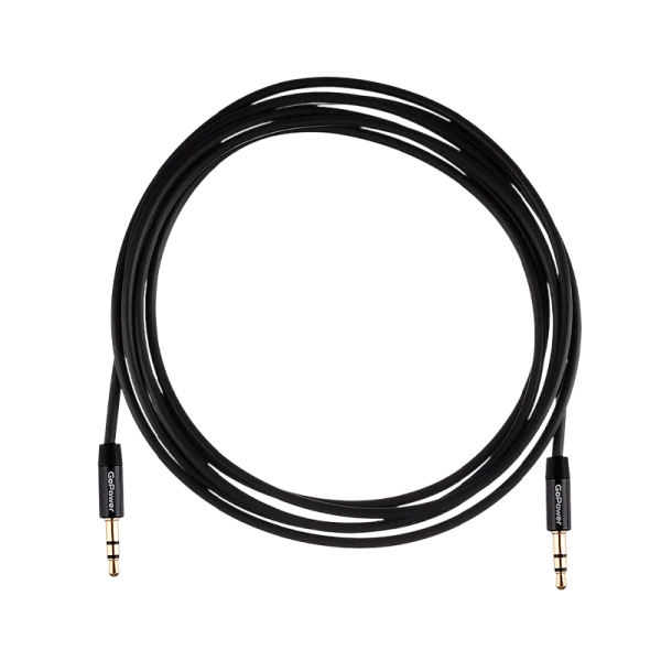 Кабель AUX GoPower Jack 3.5mm (m)-Jack 3.5mm (m) 2.0м TPE черный Premium Zip-Lock c подвесом (1/250)