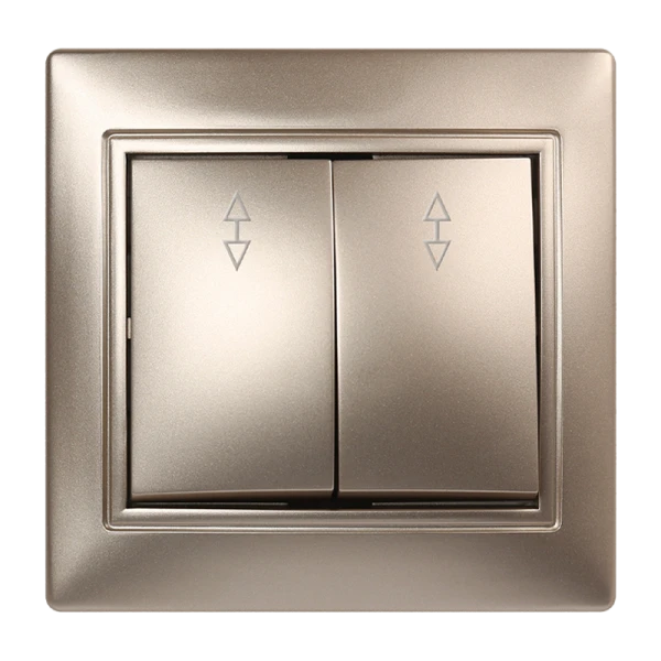 Выключатель Smartbuy проходной 2-клавишный 10А шапмпань "Венера"