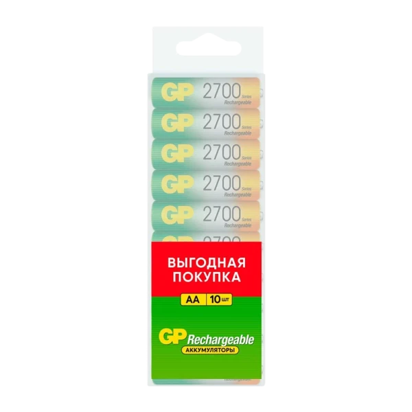 Аккумулятор бытовой GP HR6 AA BL10 NI-MH 2700mAh в пластиковой упаковке (10/200) R