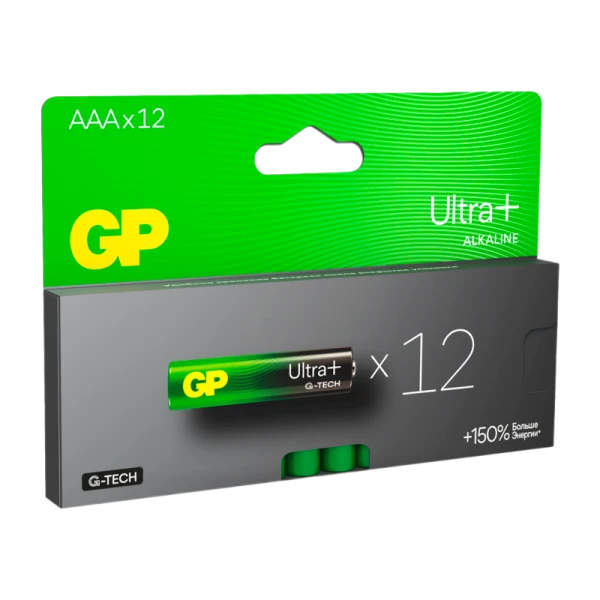 Батарейка GP ULTRA PLUS G-tech LR03 AAA BL12 Alkaline 1.5V (12/96/768) R