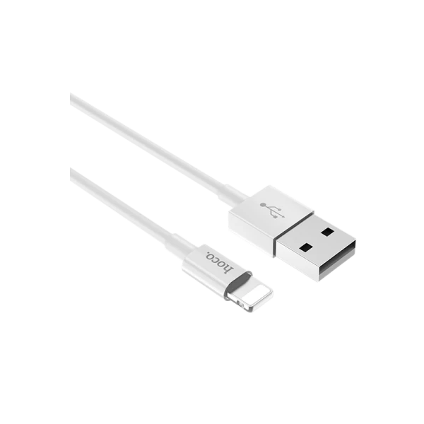 Кабель HOCO X23 USB (m)-Apple 30pin (m) 1.0м 2.1A силикон белый (1/46/276)