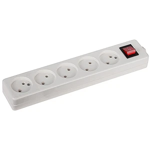 Колодка ЭРА K 5р.Б/З с выкл. белый (1/10/40)