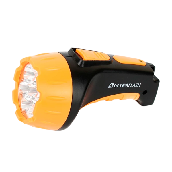 Фонарь туристический Ultraflash LED3807 0.9W 7LED от аккумулятора IP22 прямая подзарядка черный желт